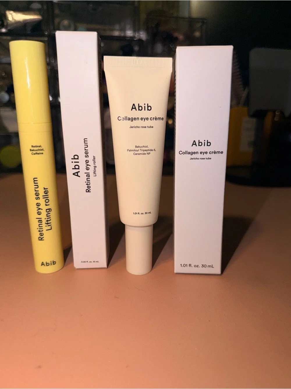 ABIB Retinal Eye Serum Lifting Roller, ABIB Collagen Eye Creme Jericho Rose